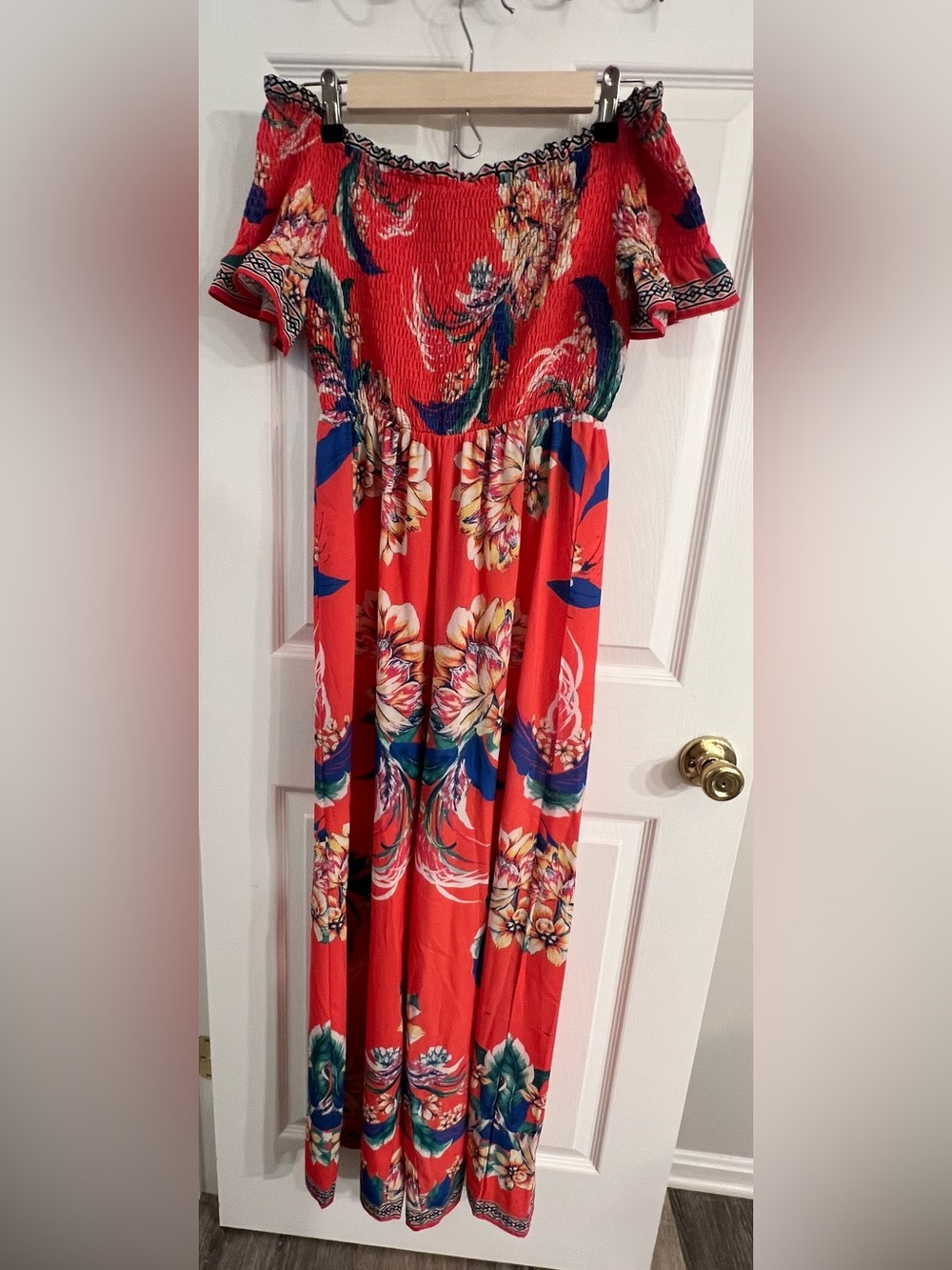 Flying Tomato Tropical Floral Off-Shoulder Jumpsuit NWT
